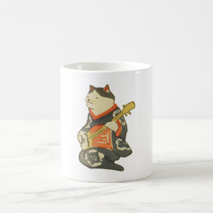 Mug 三味線を弾く猫, chat de 国芳 jouant la guitare, Kuniyoshi,