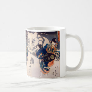 Mug 猫 の 雪 だ る ま, 国 Big Cat Snowman, Kuniyoshi, Ukiyo-e