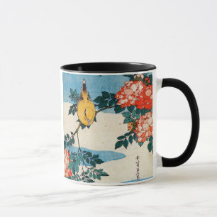 Mug 黄 鳥 と 薔 薇, 斎 Oiseau jaune et Rose, Hokusai, Ukiyo-