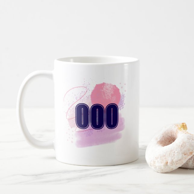 Mug 000 Angel Numéro Rose Bleu Éveil Spirituel (Avec donut)