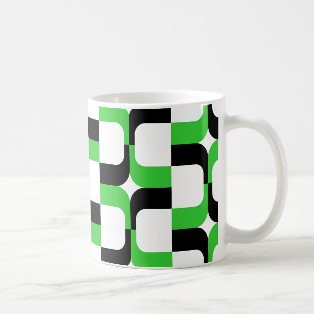 Mug 020614 - Noir et vert printemps sur blanc (Droite)