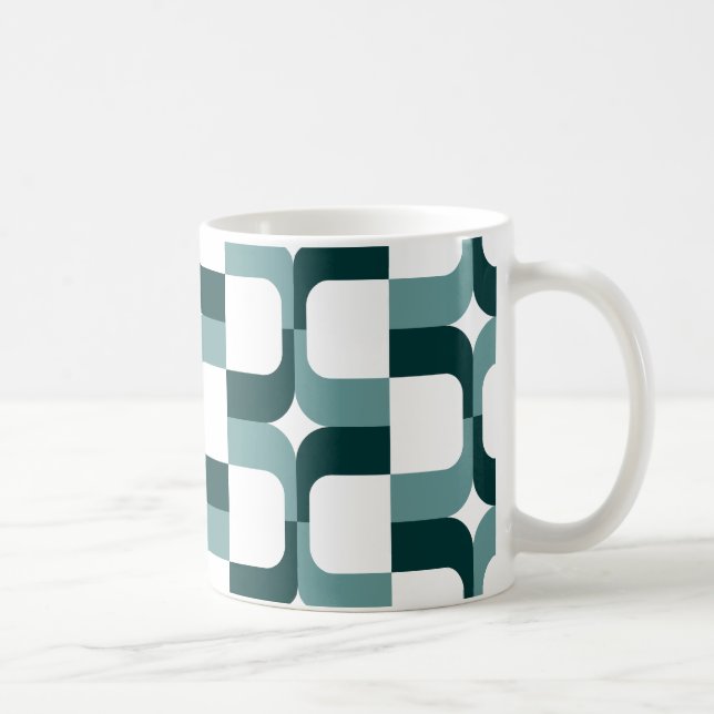 Mug 020614 - Vert océanique et vert foncé sur blanc (Droite)