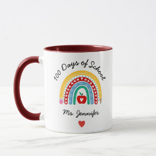 Mug 100 Jours d'école Arc-en-ciel et personnalisation
