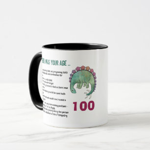 Mug 100e anniversaire drôle Se Vieillir Texter N'IMPOR