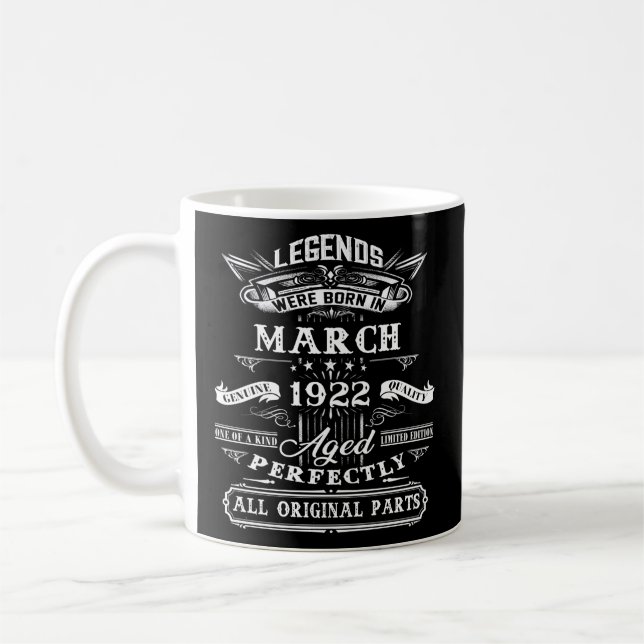 Mug 100E Pour Légendes Né Mars 1922 100 Ancien (Gauche)