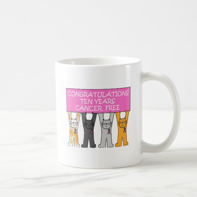 Mug 10 ans de cancer Félicitations gratuites (Droite)