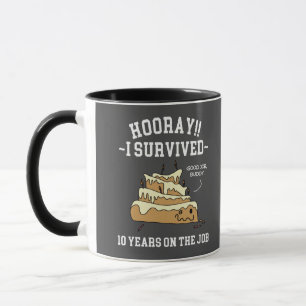 Mug 10 ans de service ont survécu Dix ans au travail