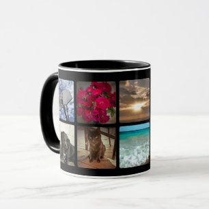 Mug 10 Carré Black Photo Collage