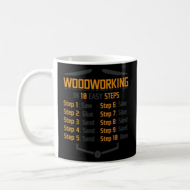 Mug 10 Étapes Du Travailleur Du Bois Joinier (Gauche)