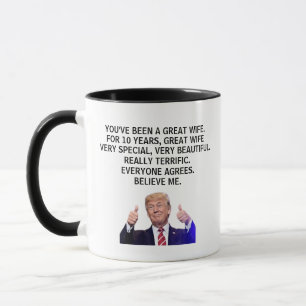 Mug 10e anniversaire cadeaux pour femmes, 10e annivers