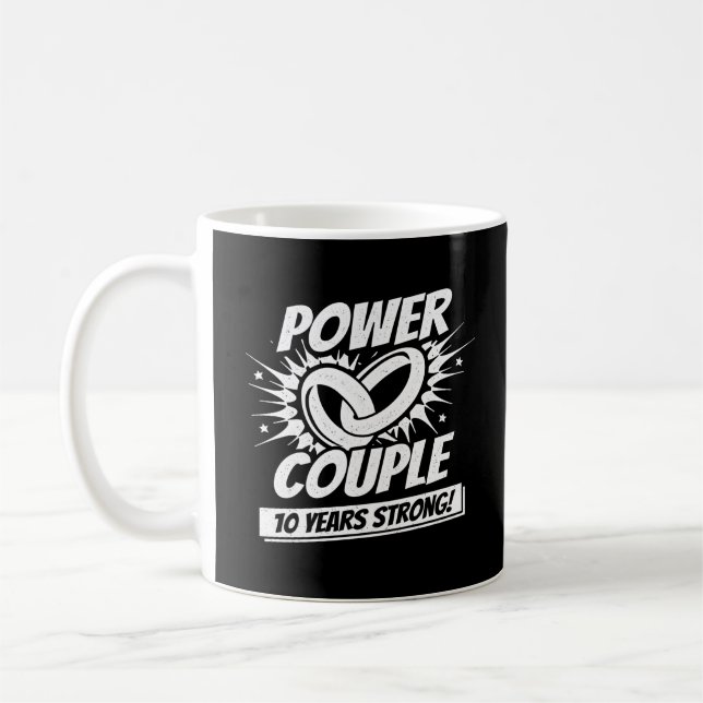 Mug 10e anniversaire de mariage pour les couples marié (Gauche)