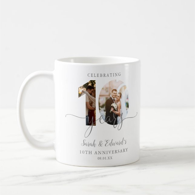 Mug 10e anniversaire Mariage moderne 2 photo (Gauche)