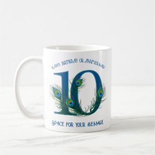 Mug 10e anniversaire personnalisable avec plume de pao