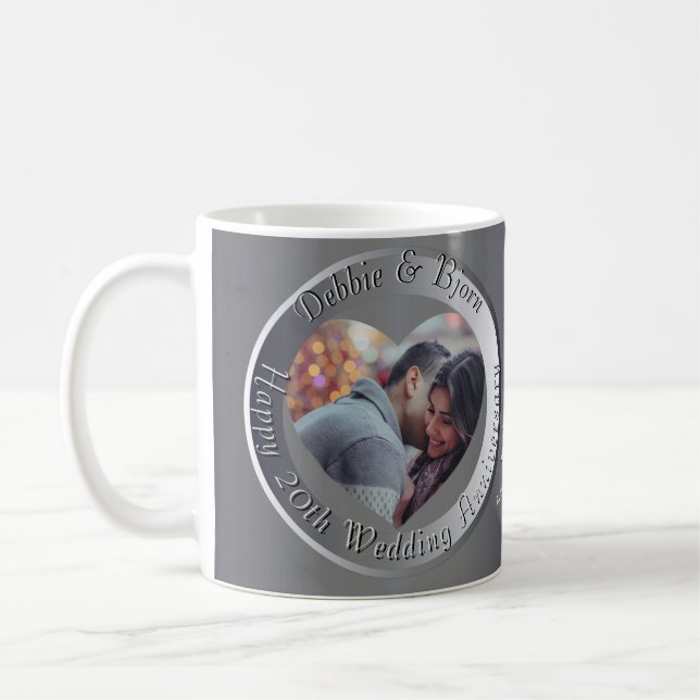 Mug 10ème, 20ème, 25ème, 70ème anniversaire de Mariage (Gauche)