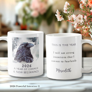 Mug 11. Corbeau 2026 Année de Changement Intention Pui