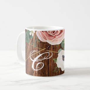 Mug  11 Oz. Cafetière Jardin géométrique Rose Grange B