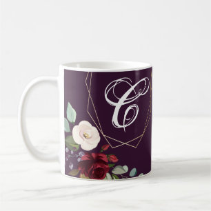 Mug  11 Oz. Plum de café pourpre Rose or géométrique