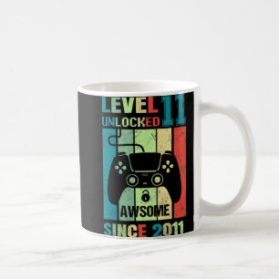 Mug 11e Anniversaire Cadeau Niveau 11 Déverrouillé Awe