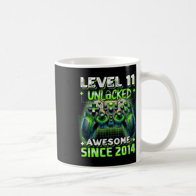 Mug 11e anniversaire Garçon niveau 11 Jeu 11 ans Jeu v (Droite)