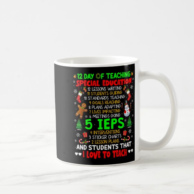 Mug 12 Days Of Teaching Special Education Ieps Sped Te (Droite)