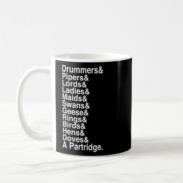 Mug 12 Jours De Noël Helvetica Liste (Gauche)