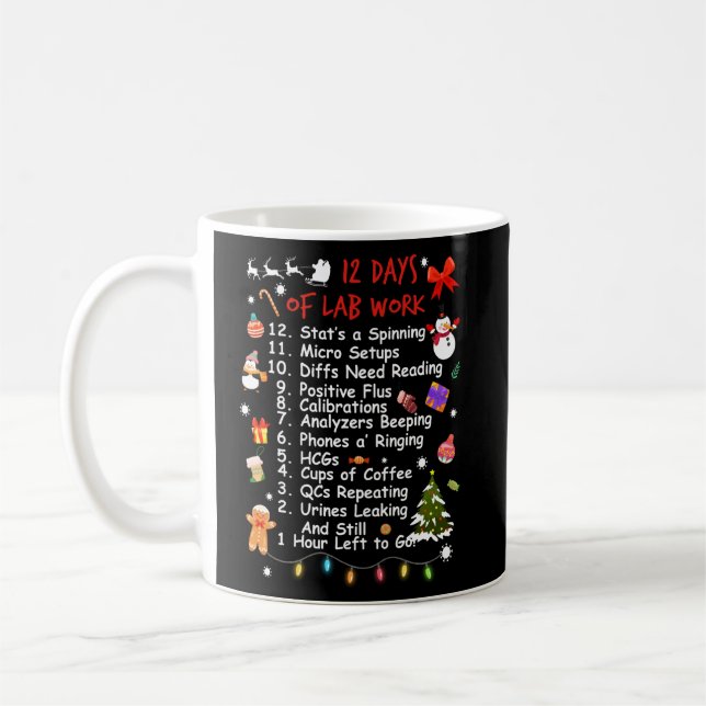 Mug 12 Jours De Vie Laboratoire Médicale De Noël S (Gauche)