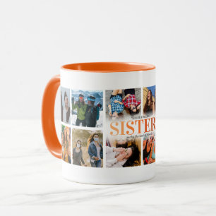 Mug 12 Photo Collage Orange Soeur