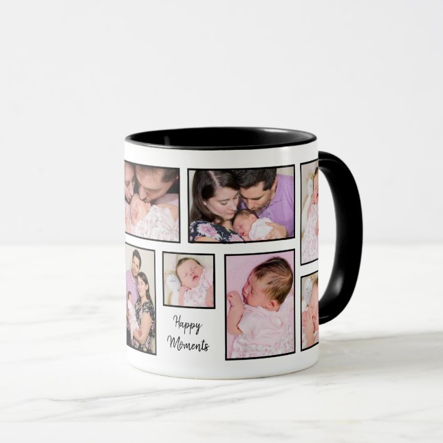 Mug 12 Photos Collage Happy Moments Special Times Text (Devant droit)