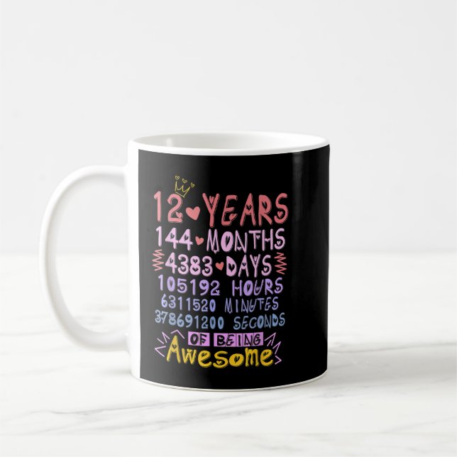 Mug 12e anniversaire Cadeau 12 ans être merveilleux ga (Gauche)