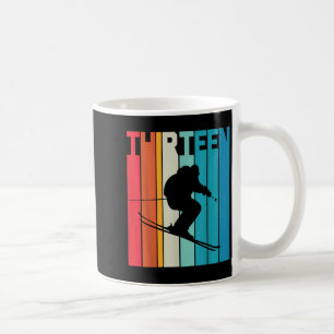 Mug 13e anniversaire Boy Retro Ski Lover Skier 13 ans 
