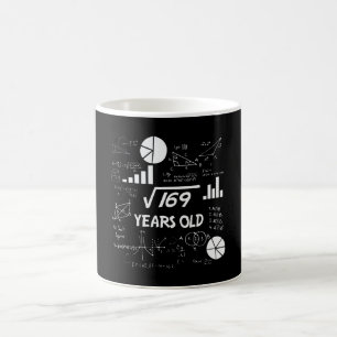 Mug 13e anniversaire Carré mathématiques racine 13 ans