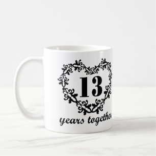 Mug 13ème Anniversaire 13 ans ensemble de coeur de