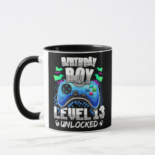 Mug 13th Birthday Gift Gamer Boys Level 13 Unlocked
