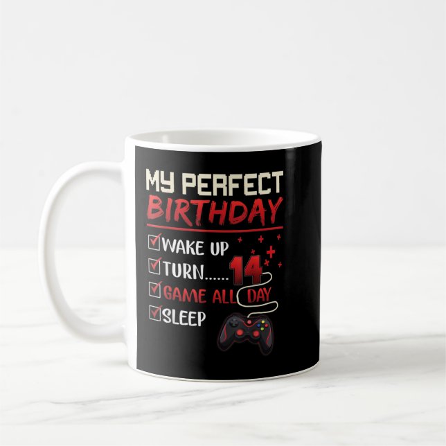 Mug 14 Ans Joueur Cadeau Garçon Ado 14e Naissance Parf (Gauche)