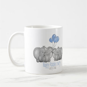 Mug 14e anniversaire mariage d'ivoire cadeau d'éléphan
