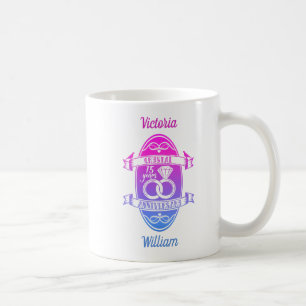 Mug 15e anniversaire de mariage de cristal traditionne