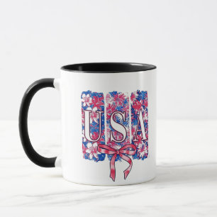 Mug 1776 Amérique 4 juillet USA Floral Flowers