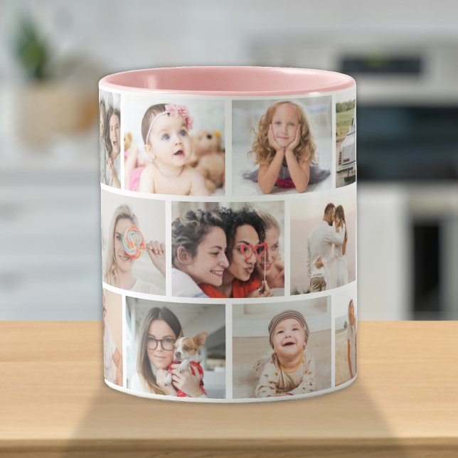 Mug 17 Photo Collage Créez votre propre image de conse (Créateur téléchargé)