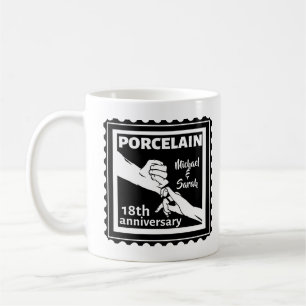 Mug 18e anniversaire mariage porcelaine traditionnelle