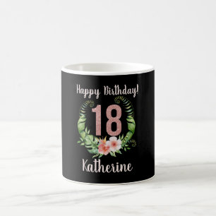 Mug 18e anniversaire Parties scintillant rose pâle No