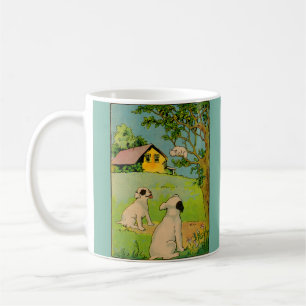 Mug 1914 deux chiens et un petit chat blanc