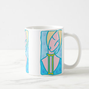 Mug 1920 Femme Gemini en bleu avec symbole