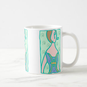 Mug 1920 Pisces femme avec symbole vert violet