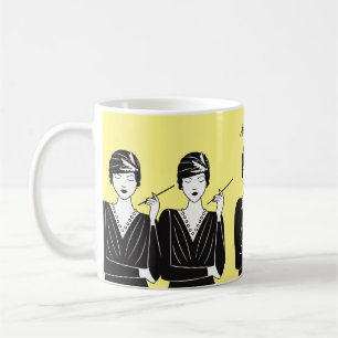 Mug 1920s Flapper Glam Model thème. Nom modifiable