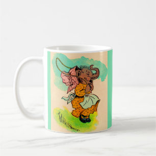 Mug 1930, éléphant habillé jouant à la corde de saut
