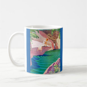 Mug 1931 femme art déco par un étang
