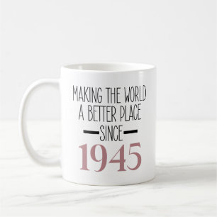 Mug 1945 Anniversaire 80e Anniversaire Cadeaux Femmes 