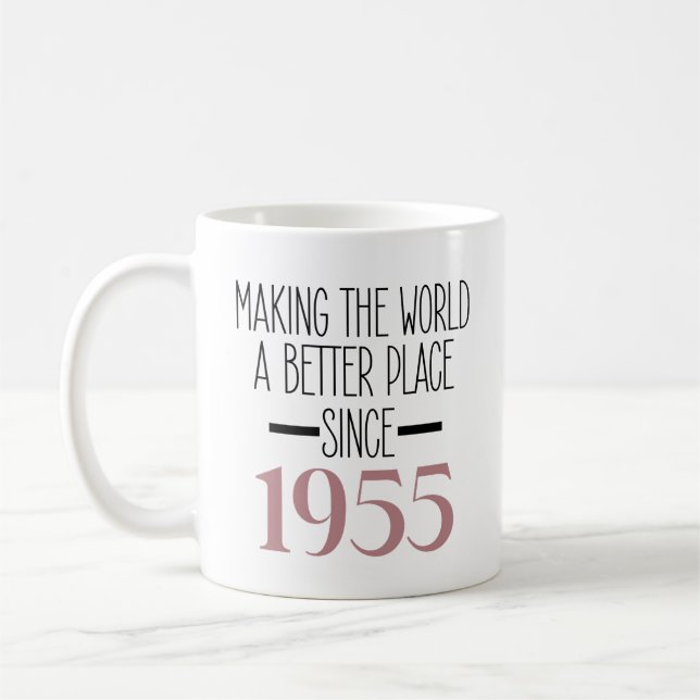 Mug 1955 Anniversaire 70e Anniversaire Cadeaux Femmes  (Gauche)