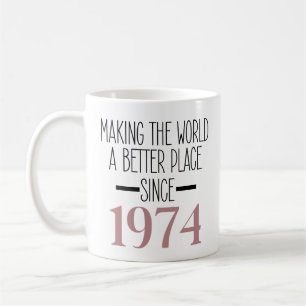 Mug 1974 Anniversaire 50e Anniversaire Cadeaux Femmes 
