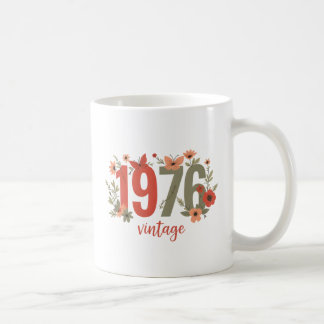 Mug 1976 Vintage Retro Floral Butterfly Birthday Gift
